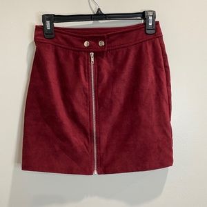 PacSun Kendall & Kylie Red Suede Mini Skirt